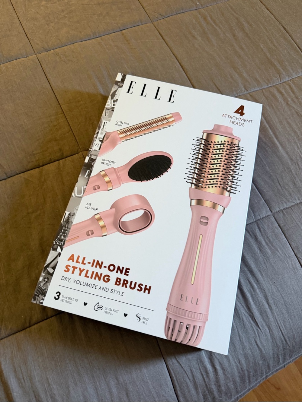 ELLE 4 in 1 HAIR DRYER BRUSH & STYLER PINK